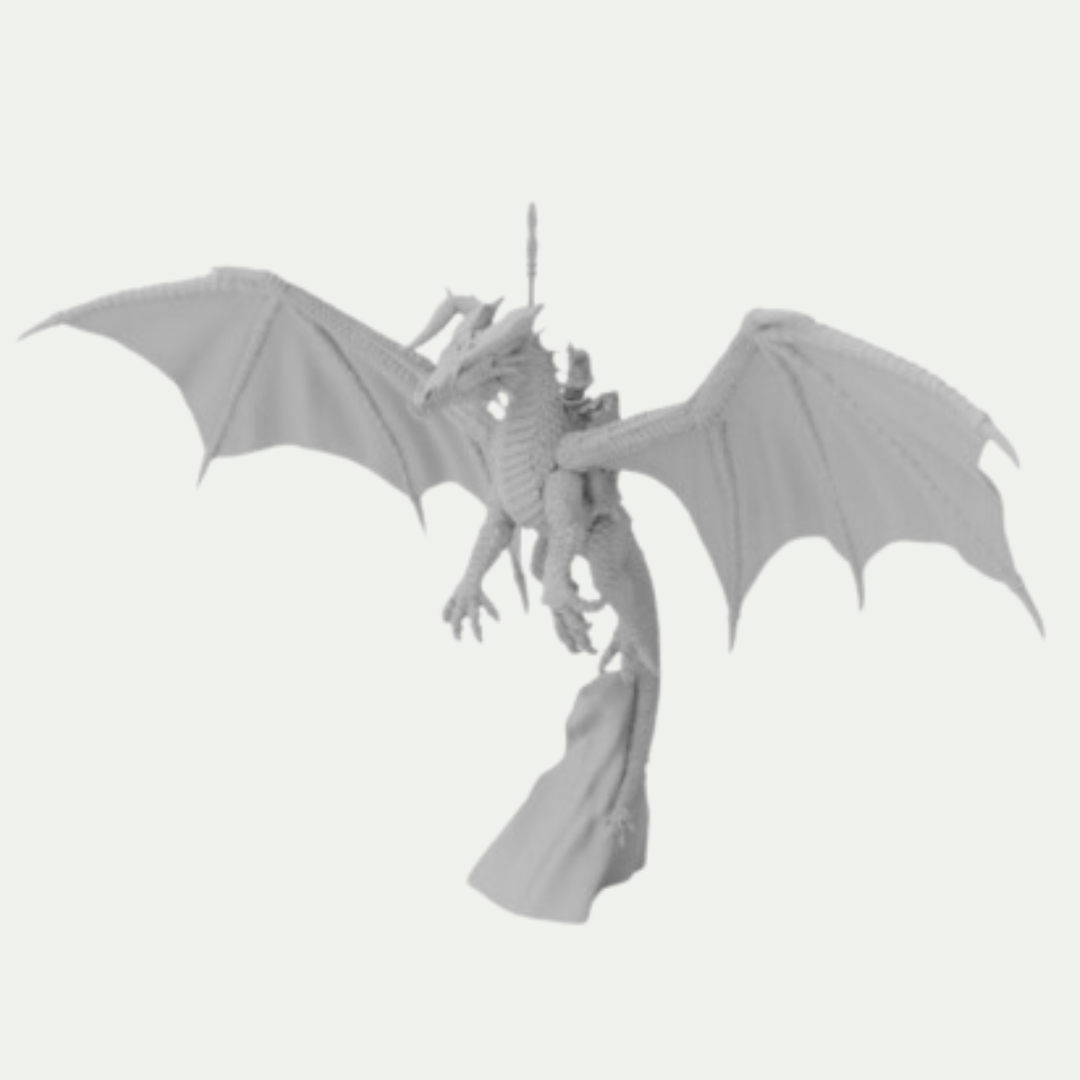 Black Dragon & Dark Elf Hero 3D Printed Model